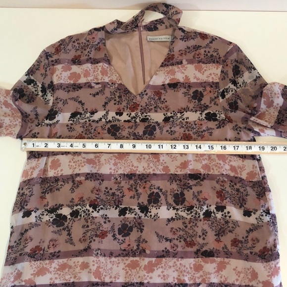 Paper Crane Choker Double Tie Sleeve Blouse Medium - Picture 4 of 8